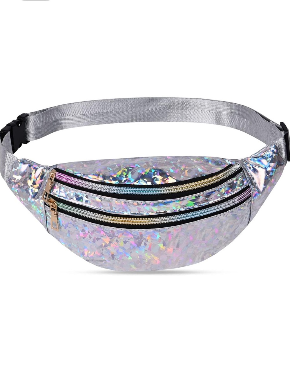 Pink Sparkly Holographic Iridescent Waist Bag/Fanny Pack/Crossbody Bag